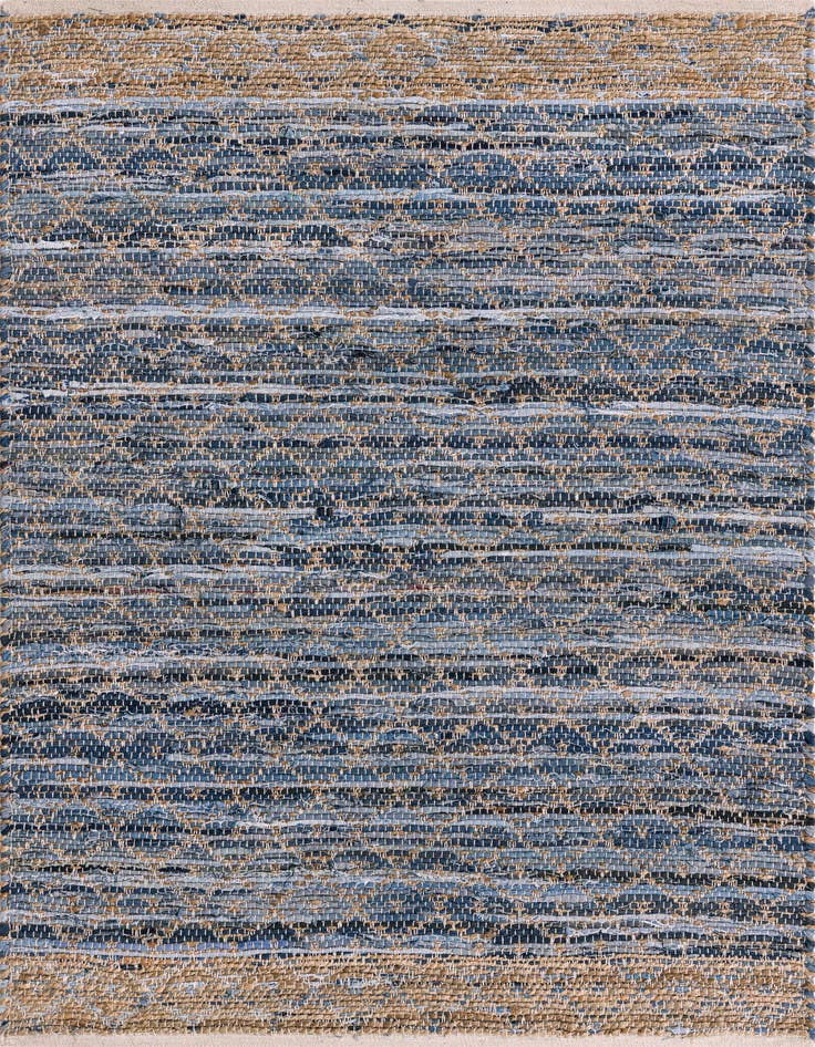 Detail image of 4' 1 x 6' 1 Hand Woven Chindi Trellis Rug