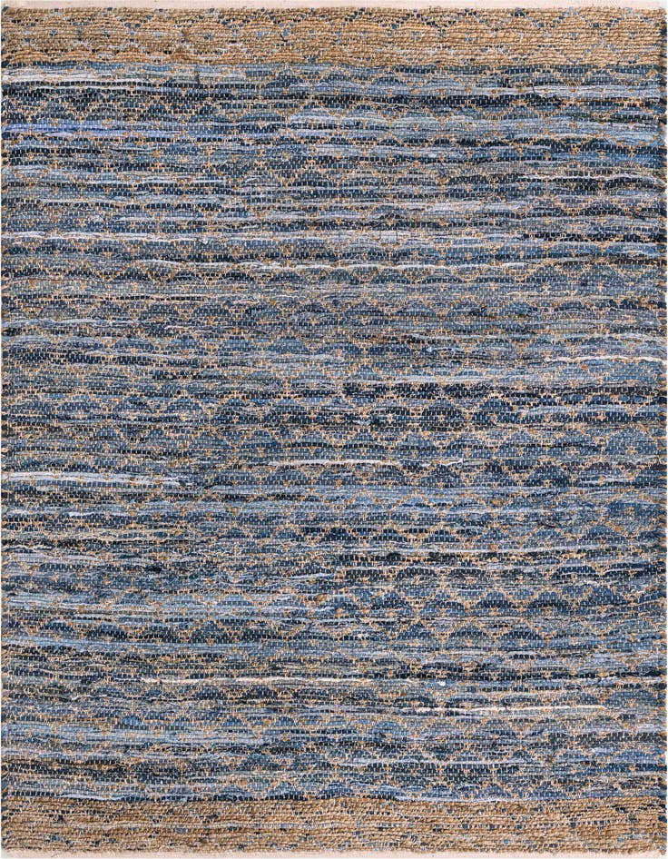 Detail image of 5' 1 x 8' Hand Woven Chindi Trellis Rug