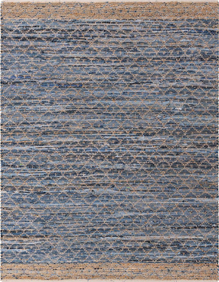 Detail image of 6' 1 x 9' Hand Woven Chindi Trellis Rug