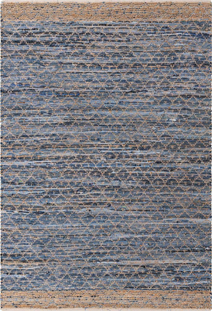 185cm x 275cm Handgewebt Chindi Trellis Teppich