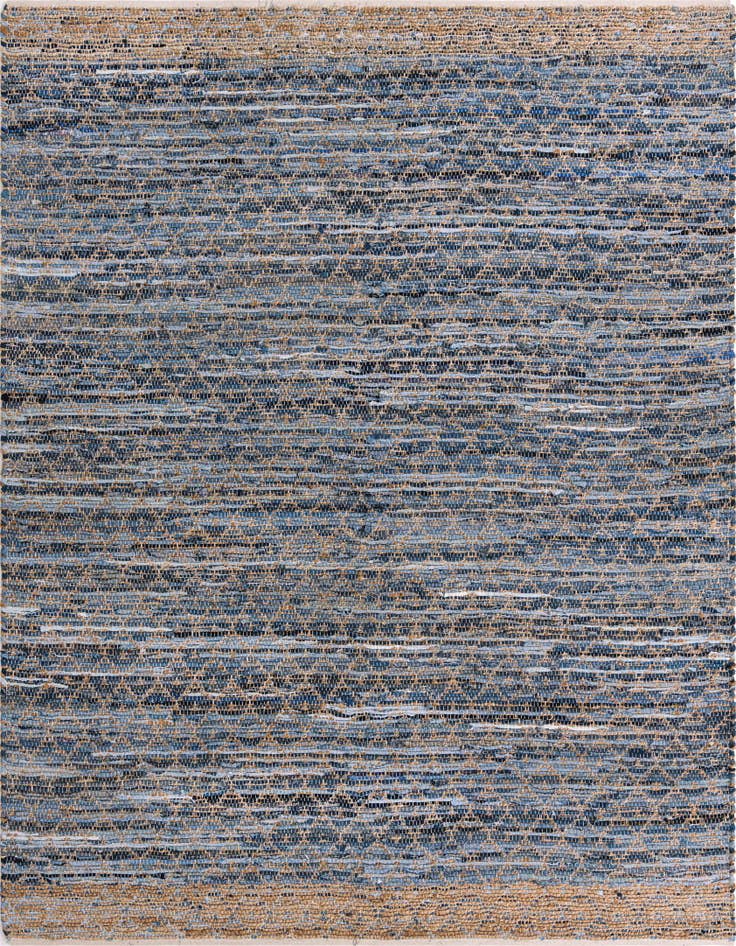 Detail image of 8' x 10' Hand Woven Chindi Trellis Rug