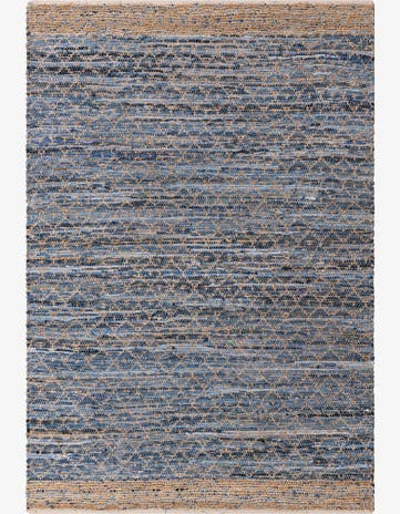 Denim blue Hand Woven Chindi Trellis Rug