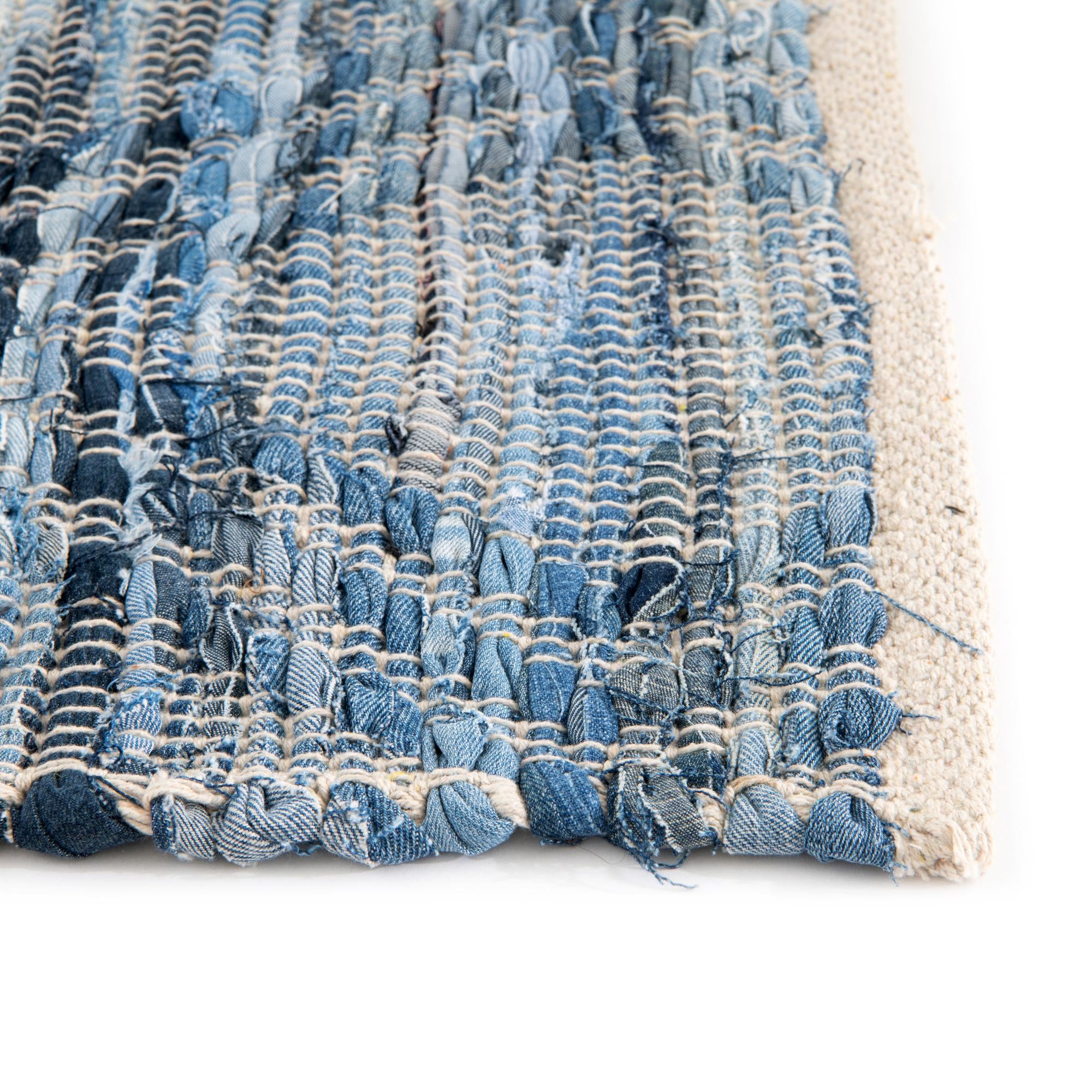 2' 7 x 12' Hand Woven Chindi Cotton Runner Rug
