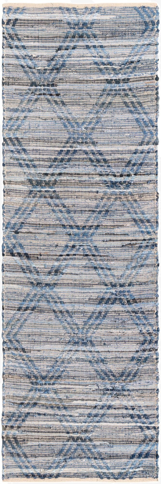 2' 7 x 8'  Hand Woven Chindi Cotton Runner Rug