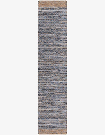 2' 7 x 13' 1 Hand Woven Chindi Trellis Runner Rug