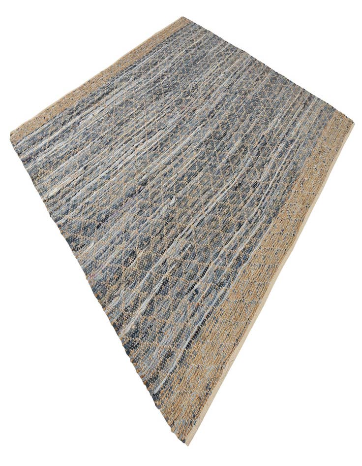 Detail image of  8' x 8'  Hand Woven Chindi Trellis Square Rug
