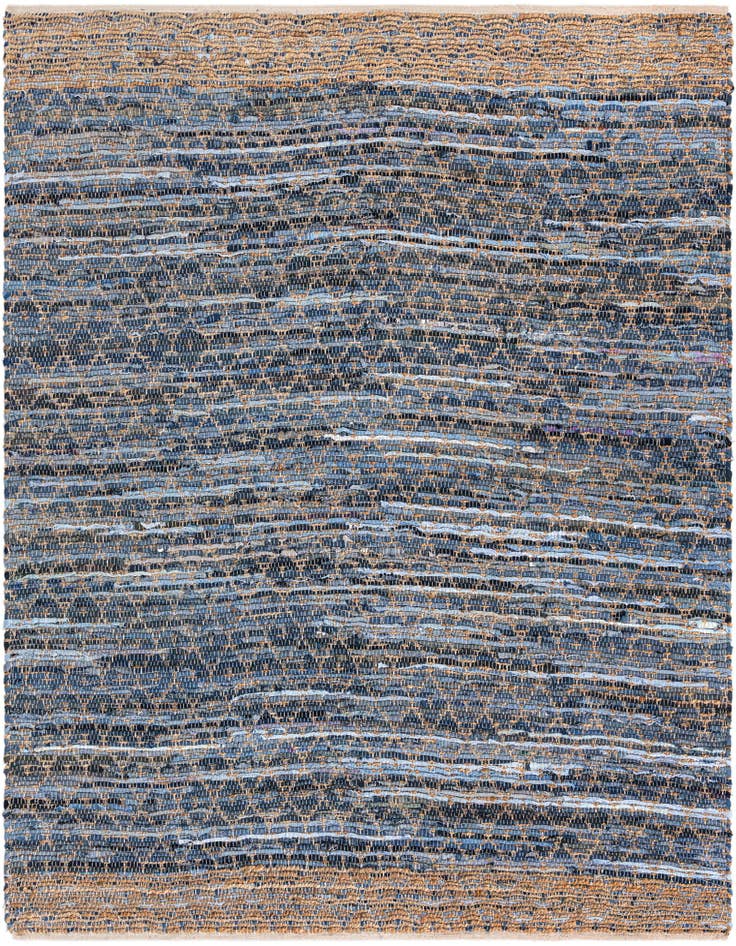 Detail image of 8' x 8' Hand Woven Chindi Trellis Square Rug