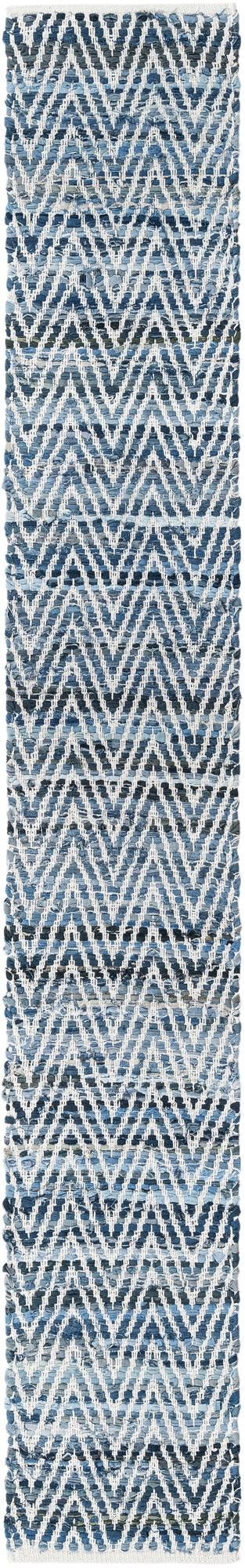 1' 2 x 8' Hand Woven Chindi Chevron Table Runner Rug