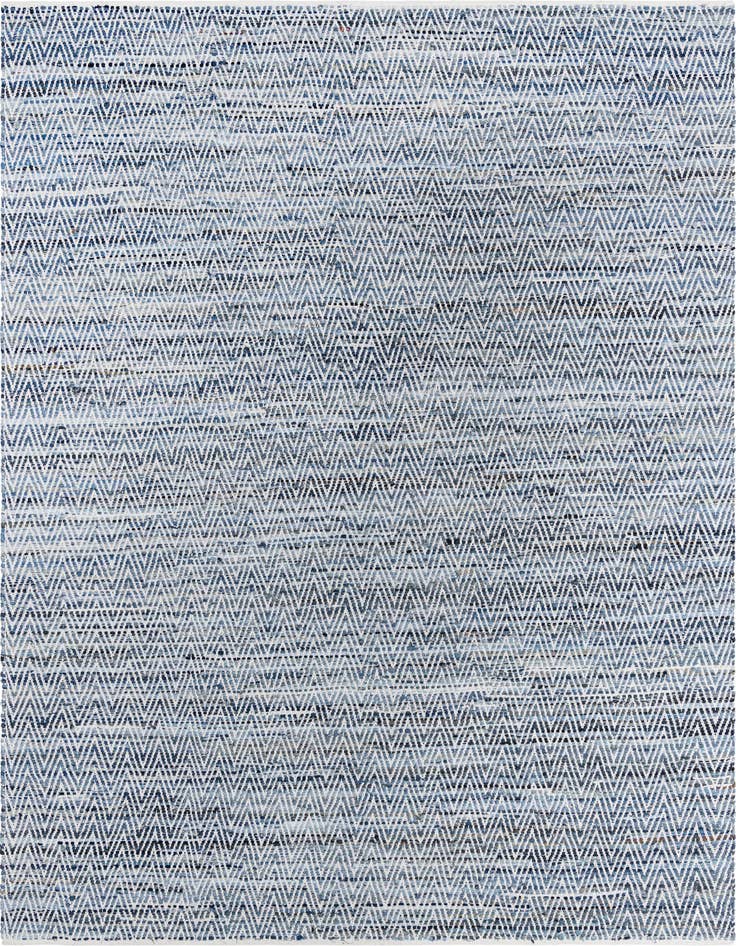 Detail image of 10' x 14' 1 Hand Woven Chindi Chevron Rug