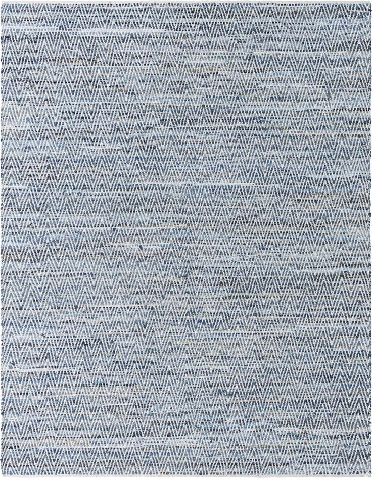 Detail image of 9' x 12' Hand Woven Chindi Chevron Rug