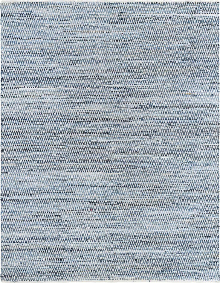 Detail image of 8' x 11' Hand Woven Chindi Chevron Rug