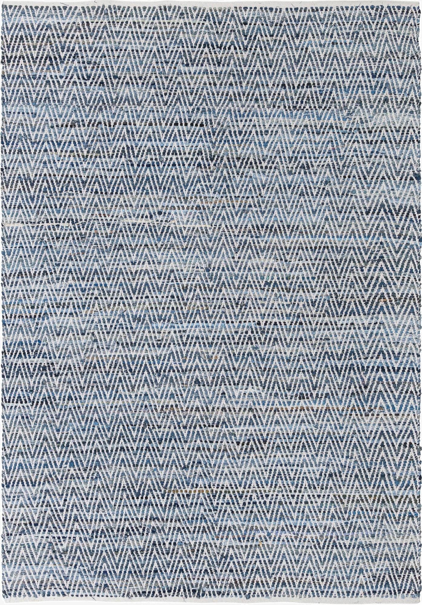 7' 1 x 10'  Hand Woven Chindi Chevron Rug