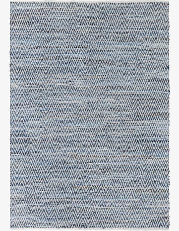 Denim Hand Woven Chindi Chevron Rug