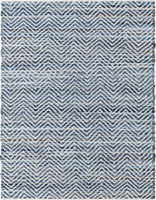 Detail image of 2' 7 x 10' Hand Woven Chindi Chevron Runner Rug