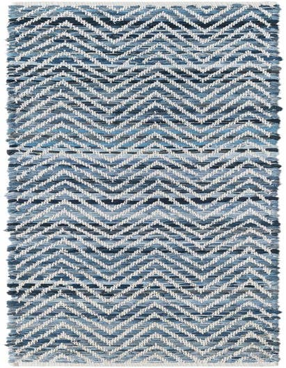 Detail image of 1' 2 x 6' 1 Hand Woven Chindi Chevron Table Runner Rug