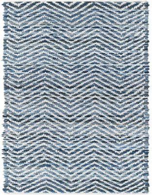Detail image of 1' 2 x 8' Hand Woven Chindi Chevron Table Runner Rug