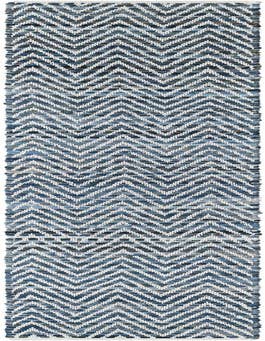 Detail image of 1' 2 x 10' Hand Woven Chindi Chevron Table Runner Rug