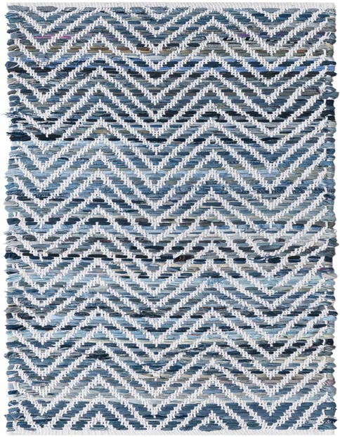 Detail image of 1' 2 x 5' 1 Hand Woven Chindi Chevron Table Runner Rug