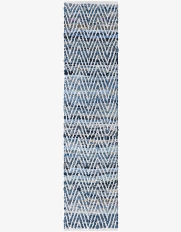 1' 2 x 5' 1 Hand Woven Chindi Chevron Table Runner Rug