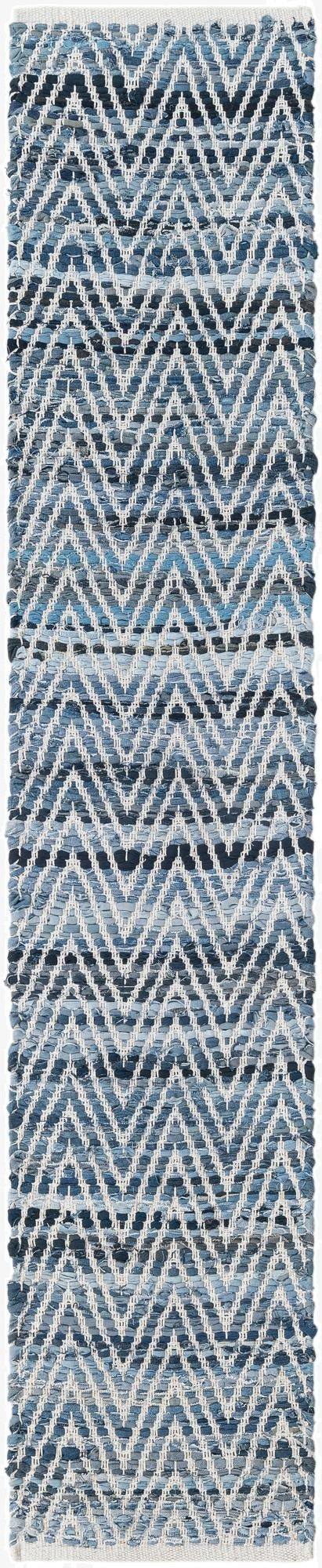 Primary image 35cm x 185cm  Hand Woven Chindi Chevron Table Runner Rug
