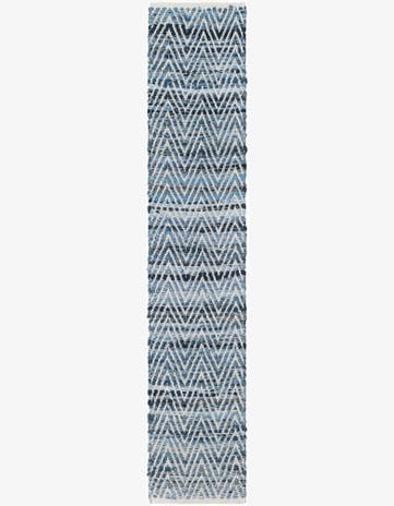 1' 2 x 6' 1 Hand Woven Chindi Chevron Table Runner Rug