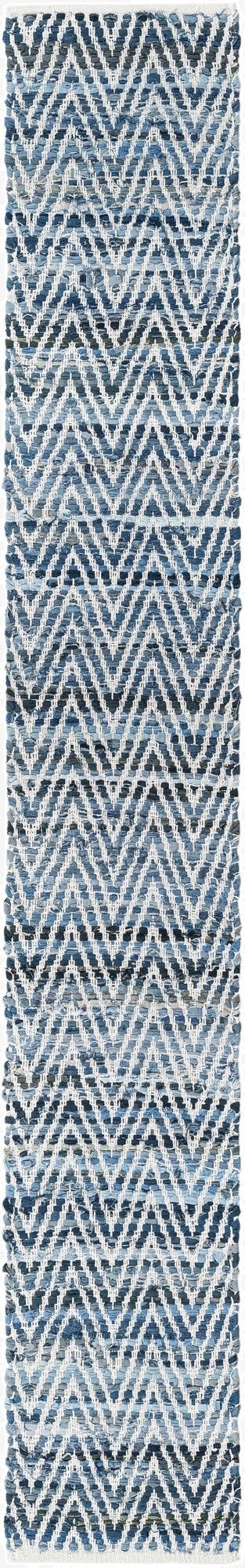 Primary image 35cm x 245cm  Hand Woven Chindi Chevron Table Runner Rug