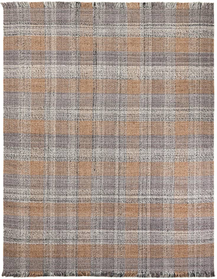 Detail image of 9' x 12' Easy-Clean Eco Plaid Washable Indoor / Outdoor Rug