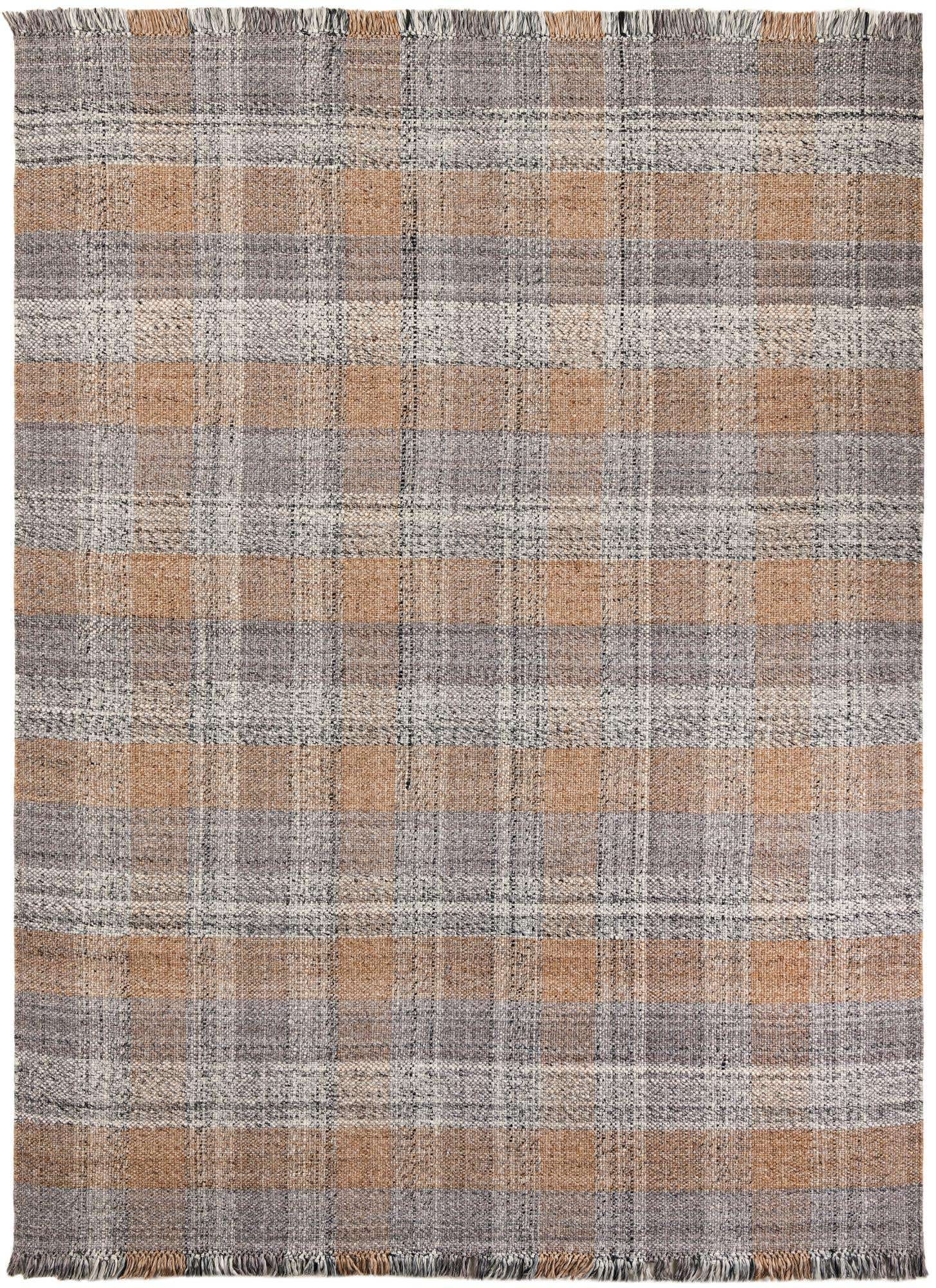 9' x 12' Easy-Clean Eco Plaid Washable Indoor / Outdoor Rug