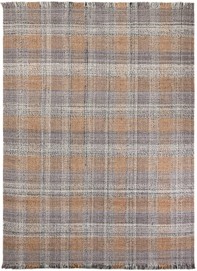 Detail image of 9' x 12' Easy-Clean Eco Plaid Washable Indoor / Outdoor Rug