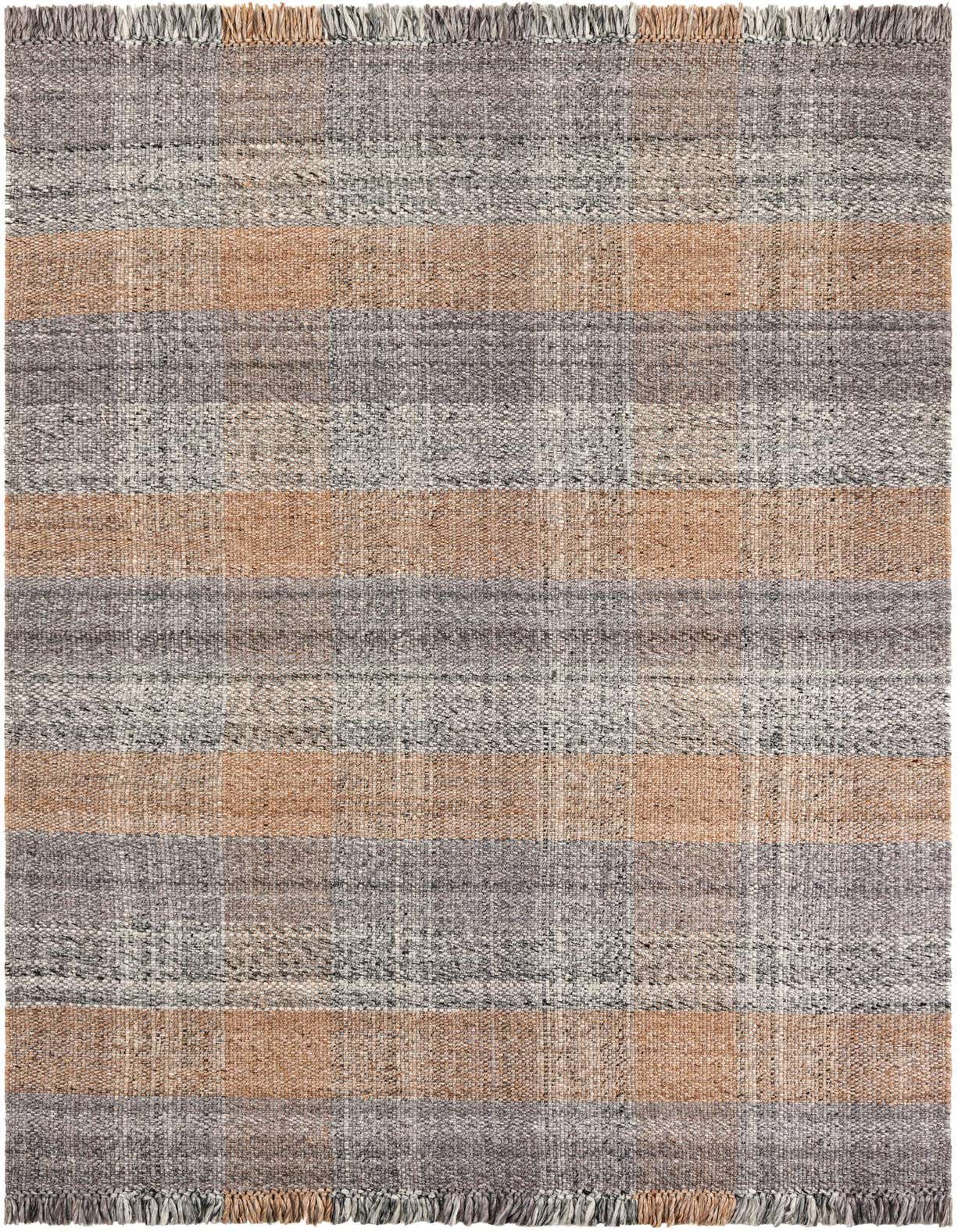 6' 1 x 9' Easy-Clean Eco Plaid Washable Indoor / Outdoor Rug