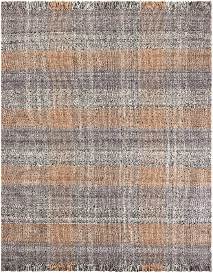 Detail image of 6' 1 x 9' Easy-Clean Eco Plaid Washable Indoor / Outdoor Rug