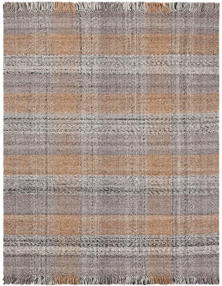 Detail image of 5' 1 x 8' Easy-Clean Eco Plaid Washable Indoor / Outdoor Rug