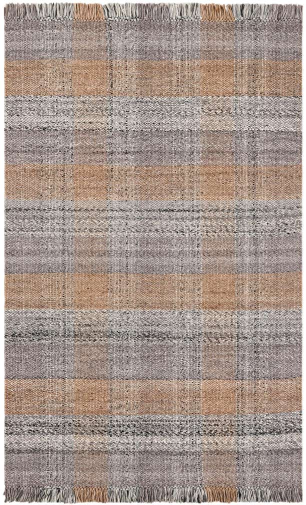 5' 1 x 8' Easy-Clean Eco Plaid Washable Indoor / Outdoor Rug