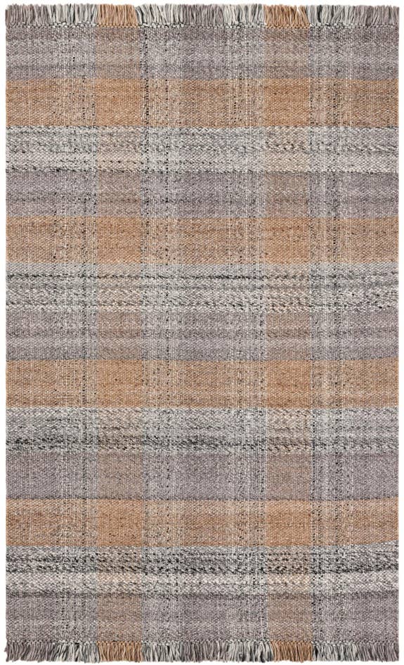 Detail image of 5' 1 x 8' Easy-Clean Eco Plaid Washable Indoor / Outdoor Rug