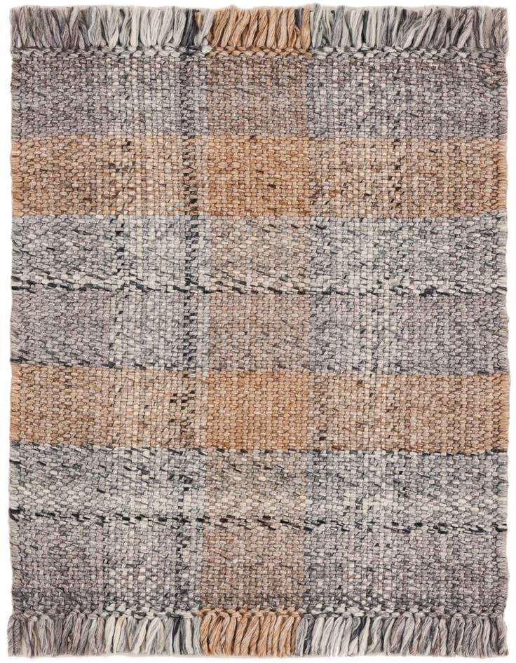 Detail image of 2' x 3' 1 Easy-Clean Eco Plaid Washable Indoor / Outdoor Rug