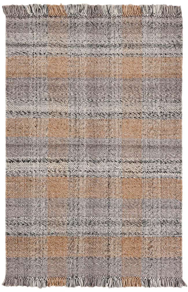 4' 1 x 6' 1 Easy-Clean Eco Plaid Washable Indoor / Outdoor Rug
