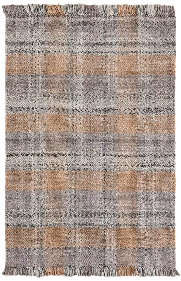 Detail image of 4' 1 x 6' 1 Easy-Clean Eco Plaid Washable Indoor / Outdoor Rug