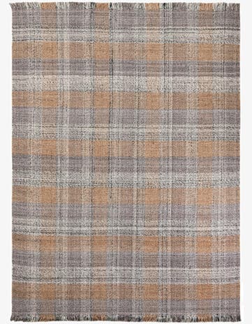 9' x 12' Easy-Clean Eco Plaid Washable Indoor / Outdoor Rug