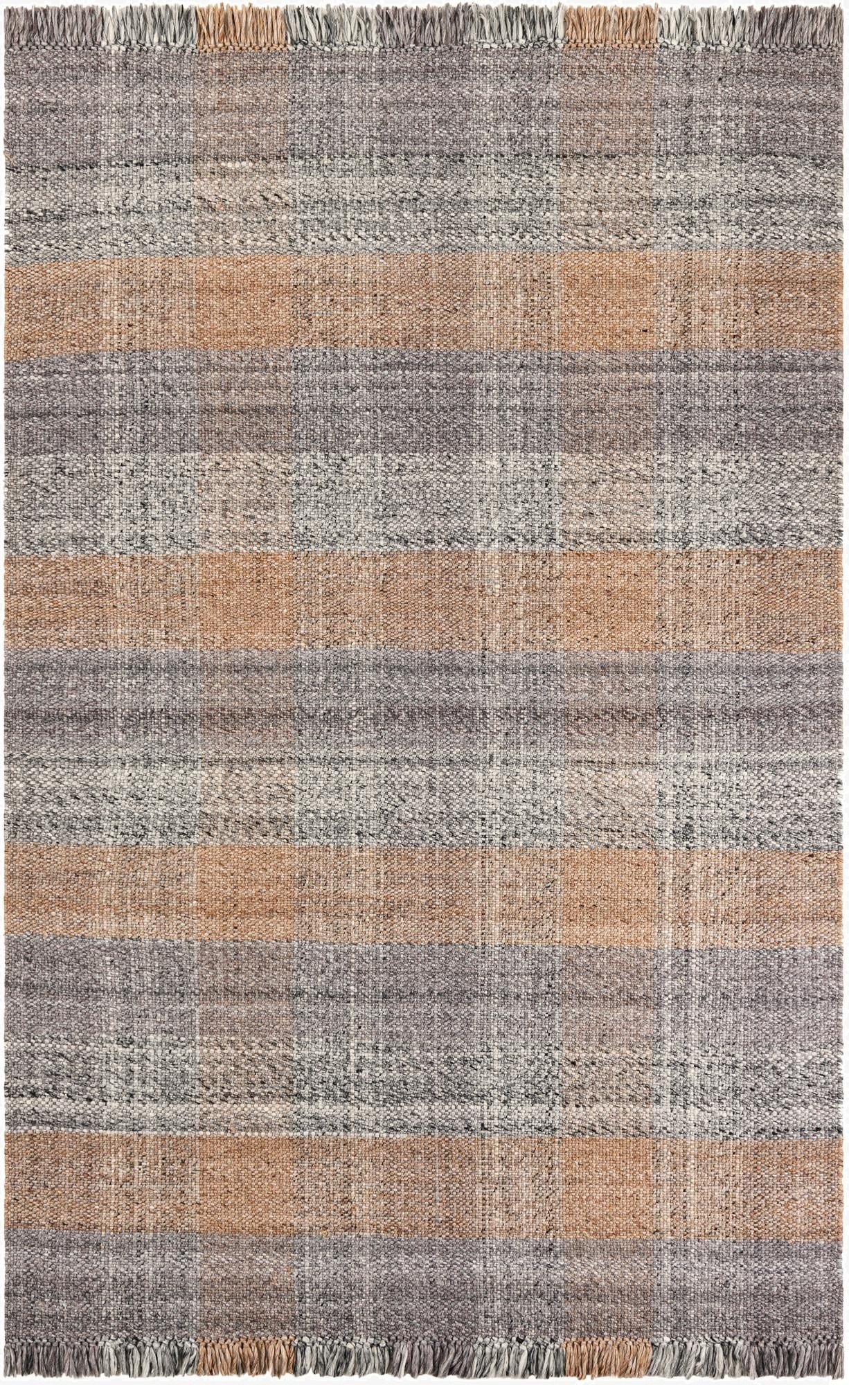 Primary image 6' 1 x 9'  Hand Woven Eco Plaid   Washable Indoor / Outdoor Rug