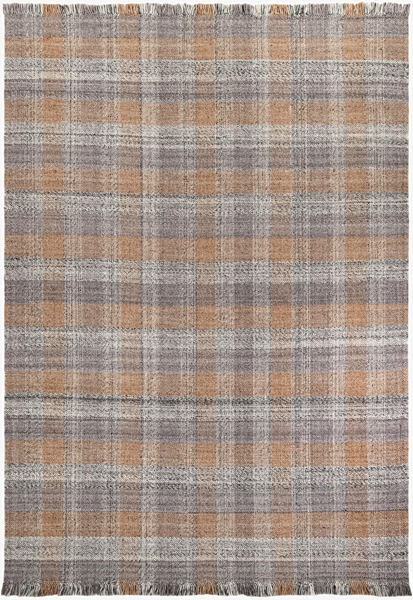 Primary image 10' x 14' 1  Hand Woven Eco Plaid   Washable Indoor / Outdoor Rug