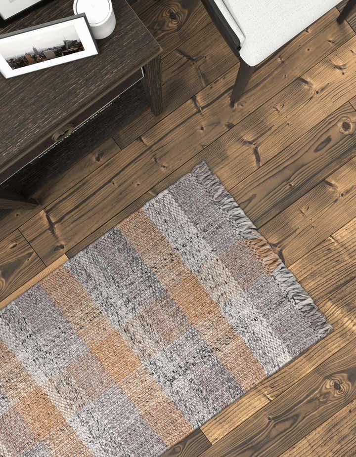 2' x 6' 1 Easy-Clean Eco Plaid Washable Indoor / Outdoor Runner Rug