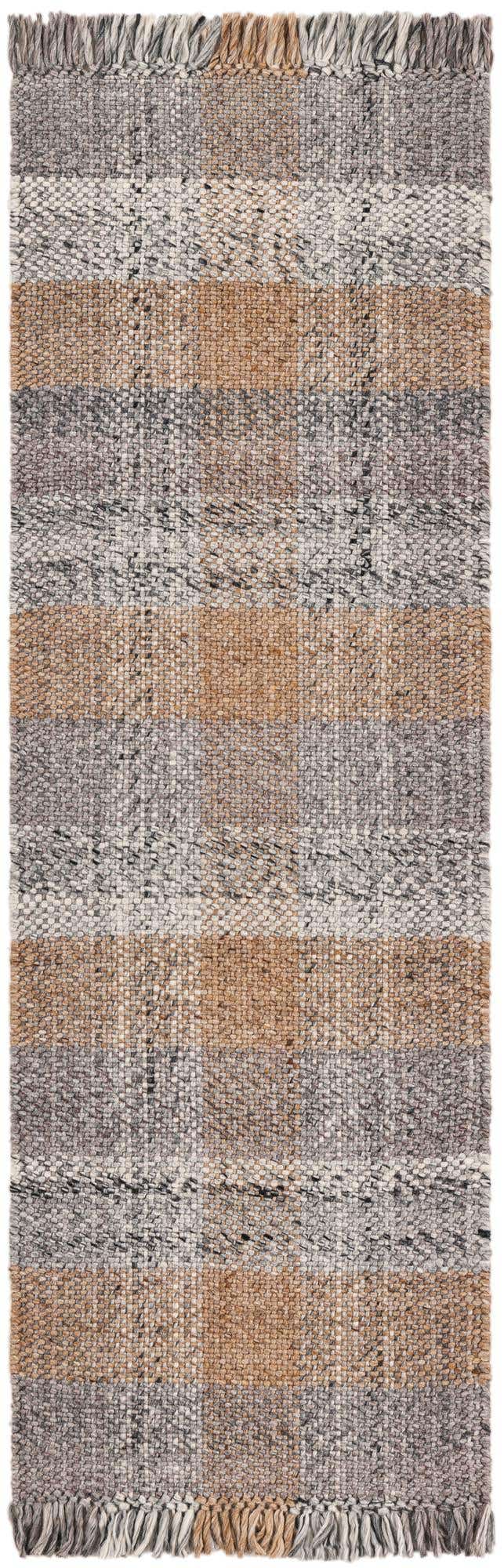 2' x 6' 1 Easy-Clean Eco Plaid Washable Indoor / Outdoor Runner Rug