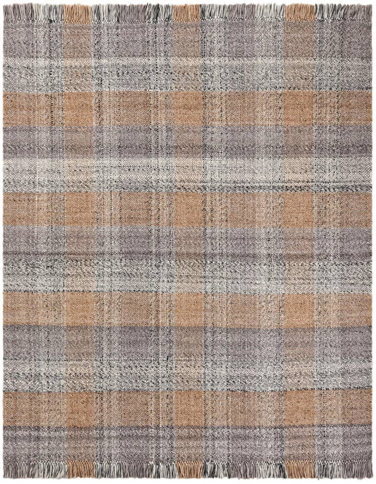 Detail image of 7' 10 x 7' 10 Easy-Clean Eco Plaid Washable Indoor / Outdoor Square Rug