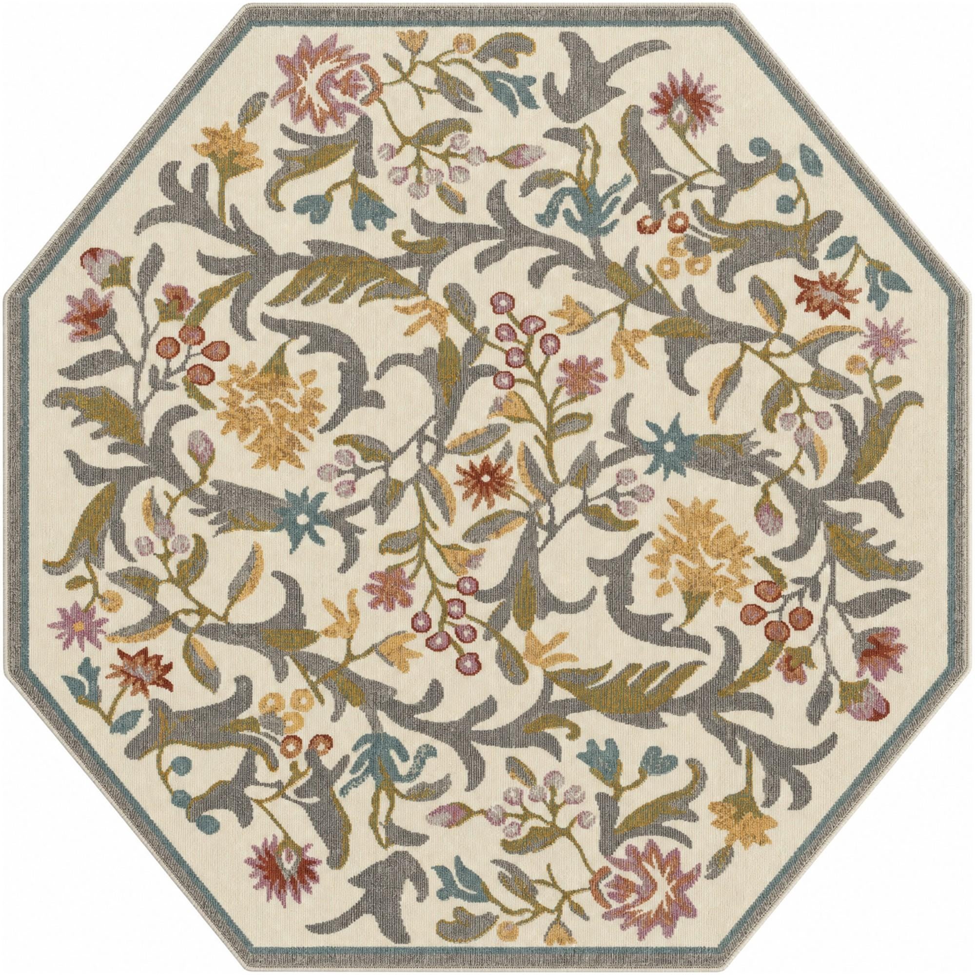 Draper · Floral rug, ivory and multi