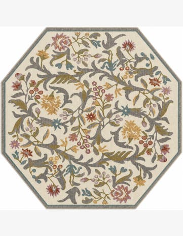 Draper · Floral rug, ivory and multi