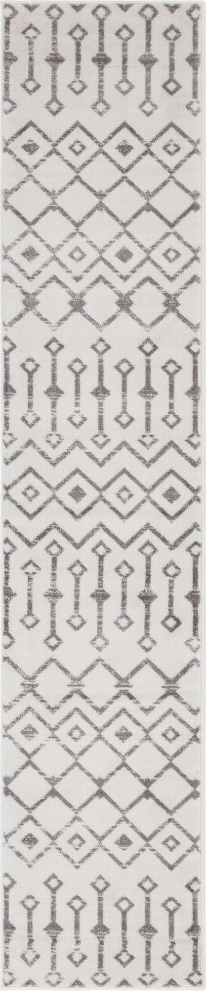2' x 9' 10 Dudley · Geometric rug, ivory and gray