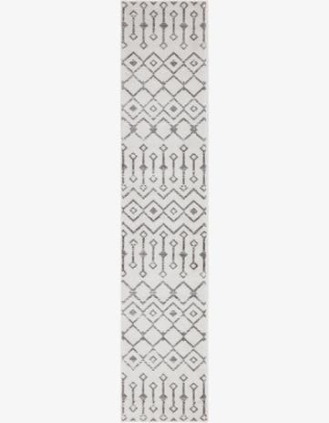 2' x 9' 10 Dudley · Geometric rug, ivory and gray