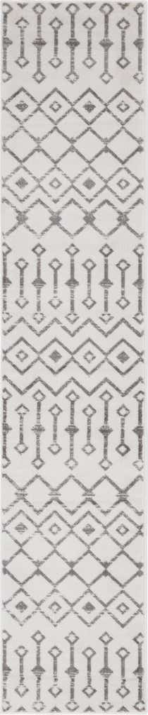 2' x 9' 10 Dudley · Geometric rug, ivory and gray