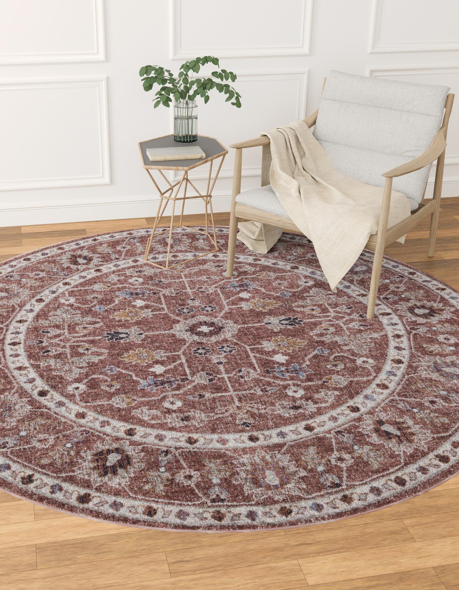 3' 3 x 3' 3 Eco Traditional Round Rug