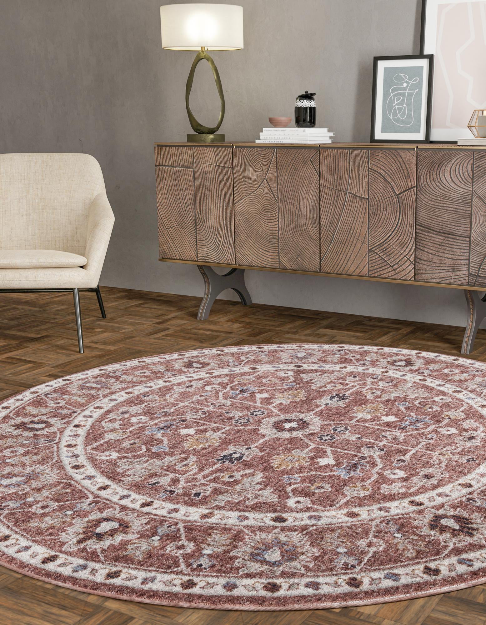 3' 3 x 3' 3 Eco Traditional Round Rug